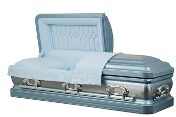 Image of Stainless Steel - Horizon Blue Silver Casket Casket