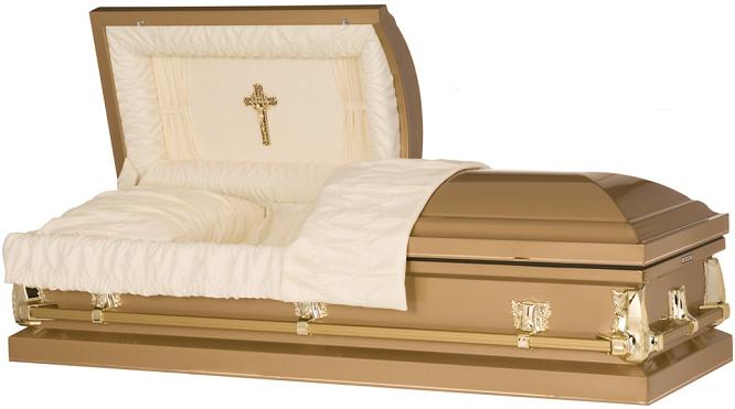 Image of Golden Calvary Cross Casket Casket