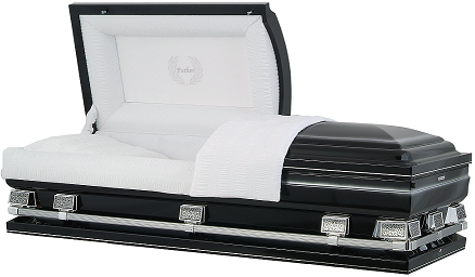 Image of Midnight Black with Silver OverSize 29 Inch Casket