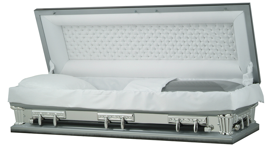 Photo of FULL COUCH Natural Brush/Silver/Black 29 inch Oversize Casket