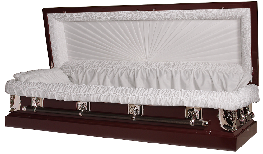 Photo of Regal Wineberry Full Couch Casket with Gasket/Lock Casket