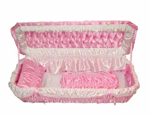 Photo of Pink Satin Rose Infant Caskets Casket