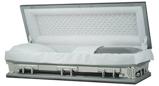 Image of FULL COUCH Natural Brush/Silver/Black 29 inch Oversize Casket