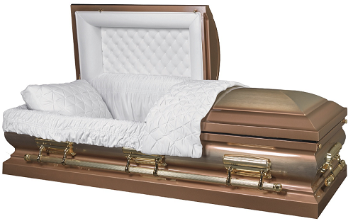 Image of LINCOLN GOLD brushed metal casket Casket